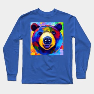 Happy Smiling Bear Face Long Sleeve T-Shirt